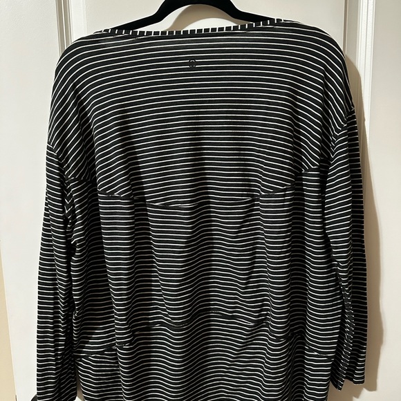 Lululemon black/white striped long sleeve. - Picture 4 of 5